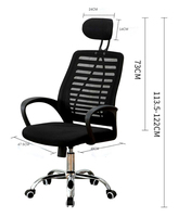 Chaise de bureau pivotante à dossier haut avec appui-tête confortable, chaise de conférence pour personnel de bureau à domicile, chaise d'étudiant pour dortoir