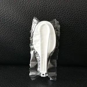 塑料PP透明白色折叠一次性小勺酸奶杯