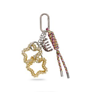 Porte-clés en forme d'étoile jaune personnalisé, avec un mini peigne à imprimé léopard, un nœud de corde coloré, un pompon, un accessoire tendance pour sac de femme - Product Image 3