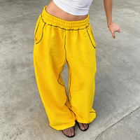 Pantalon de jogging personnalisé pour homme en molleton bouclette, grande taille, décontracté, taille haute, coupe ample, style streetwear