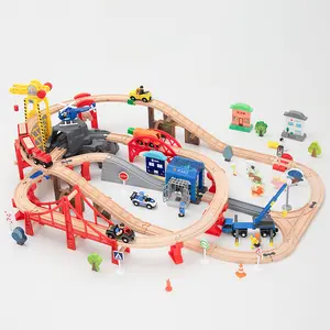 עץ רכבת סט, צעצוע רכבת עבור בנים ובנות עם עץ רכבת מסלול מתאים תומאס מקורה