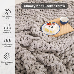 Однотонное плетеное одеяло из 100% полиэстера - Product Image 6