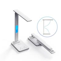 Lampe de bureau LED multifonctionnelle pliable avec protection oculaire, charge sans fil DC 5V, commande tactile intelligente pour l'étude, le bureau et la lecture