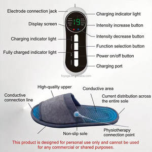 FOYOGA Nouvelles pantoufles de massage avec électrostimulation pulsante pour la réflexologie plantaire à domicile, massage thérapeutique des <span class=keywords><strong>pieds</strong></span> - Product Image 2