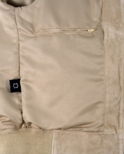 Custom 100% Genuine Beige Goat <b>Suede</b> Leather <b>Men</b>’s Hooded <b>Jacket</b> Hooded Style YKK Zipper Private Label OEM/ODM Winter Casual - Product Image 5