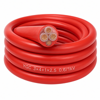 Câble électrique flexible en silicone résistant à la chaleur YGC 3+1 conducteurs 0,6/1 kV pour environnement métallurgique haute température 3*2,5+1*1,5/3*4+1*2,5
