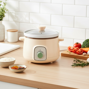 Casserole électrique intelligente portable pour usage domestique mcdou, avec <span class=keywords><strong>pot</strong></span> intérieur en céramique, couvercle en verre trempé, 3 Qt, pour faire mijoter, cuire le riz et les soupes - Product Image 3