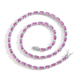 Chaîne Tennis Mix & Match Couleurs, Bijoux Hip Hop en Cuivre et Zirconium, Collier Tennis Mix & Match pour Femme, Mode Tanjing - Product Image 6