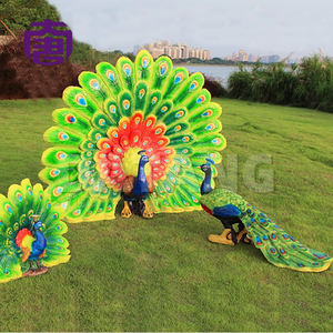 Lámpara LED 3D de pavo real personalizada, grande, impermeable IP65, con diseño de resina y fibra de vidrio, para jardín, para el festival Diwali al aire libre. - Product Image 6