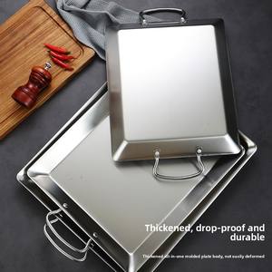 Plat de service carré en acier inoxydable pour paella, assiettes à steak, plat à riz, plat à poisson, <span class=keywords><strong>plateau</strong></span> à <span class=keywords><strong>homard</strong></span> - Product Image 3