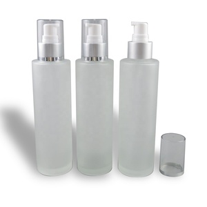 Vendita calda <span class=keywords><strong>150</strong></span> <span class=keywords><strong>ml</strong></span> smerigliato bottiglia di vetro cosmetica pompa bottiglia di lozione per la cura della pelle - Product Image 1
