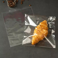 Sacs de boulangerie transparents autocollants de qualité alimentaire en gros pour bagels, sandwichs, pâtisseries, avec logo personnalisé
