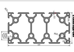 Profilé en aluminium industriel 60120a en stock usine, profilé en aluminium standard européen, poutre de cadre large en aluminium 60*120 - Product Image 2