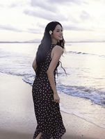 Robe longue en soie à pois pour femmes |   Robe fluide à bretelles spaghetti pour occasions spéciales, mariages et vacances
