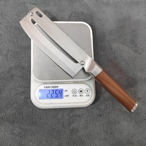 Pelador multifuncional de acero con acabado de madera, pelador de frutas y patatas de acero inoxidable específico para cocina, pelador de melón, totalmente de acero. - Product Image 2