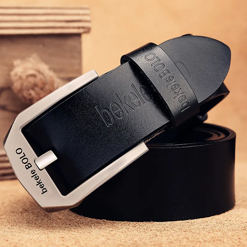 BOLO 1080 Brand Men's Genuine Leather Belt Male Vintage Fashion Belts For Men Leather Cowhide Simple Business Men's Belt