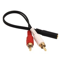 Câble séparateur Audio stéréo en Y AUX 3.5mm femelle à 2 RCA mâle