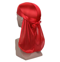 Durag en Satin pour hommes, couvre-chef unisexe soyeux, ensemble de bonnets, personnalisé en soie, longue queue musulmane, uni, vente en gros, 50 pièces, offre spéciale