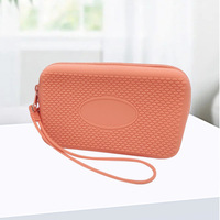 Sac cosmétique Portable en Silicone pour voyage maquillage porte-pinceau pochette étui fermeture à glissière organisateur étui de maquillage avec lanière