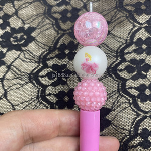 Cuentas <span class=keywords><strong>de</strong></span> <span class=keywords><strong>chicle</strong></span> con estampado <span class=keywords><strong>de</strong></span> <span class=keywords><strong>princesa</strong></span> <span class=keywords><strong>de</strong></span> estilo mixto <span class=keywords><strong>de</strong></span> 20mm, cuentas gruesas acrílicas redondas para hacer joyas, pluma con cuentas, venta al por mayor - Product Image 4
