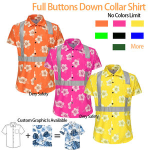 カスタムハワイアンHi Vis反射蛍光安全シャツポロシャツとパーカー建設作業服 - Product Image 3