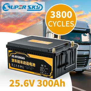 Batterie au lithium haute capacité 3 kWh 25,6 V 300 Ah LiFePO4 avec BMS intelligent et Bluetooth pour camions - Product Image 1
