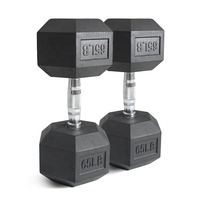 Haltère durable de 65 lb pour la musculation en salle de sport, entraînement de force, design hexagonal solide, prise confortable