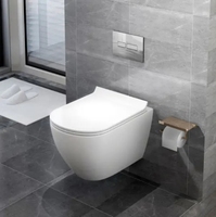 Empolo Design Moderne WC Suspendu Monobloc Mural en Céramique Blanc pour Salle de Bain CUPC, Toilettes de Luxe pour Hôtel