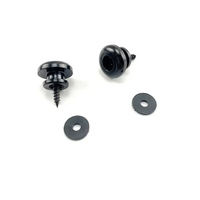 Boutons de sangle de guitare en métal noirs en forme de champignon avec verrous de sécurité