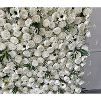 Toile de fond murale de fleurs de mariage personnalisée 8 pieds X 8 pieds souffle de bébé feuilles d'eucalyptus pivoine rose blanche décoration murale de fleurs artificielles