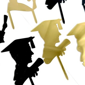 ท็อปเปอร์เค้กอะคริลิครูปนักเรียนพร้อมข้อความ "น้ำผึ้งและความหวาน" สำหรับตกแต่งในช่วงงานฉลองรับปริญญา - Product Image 5