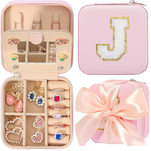 Boîte à bijoux personnalisée en cuir PU miniature carrée avec fermeture éclair, organiseur de maquillage de voyage, étui de rangement pour bijoux pour l'emballage - Product Image 3