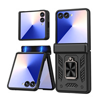 Étui robuste antichoc avec béquille annulaire et protection de la charnière pour Samsung Galaxy Z Flip 8 7 6
