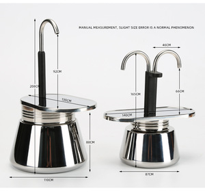 Cafetera Moka de Doble Tubo de Acero Inoxidable, Mini Cafetera Estilo Espresso para Cocina, Máquina de Café <span class=keywords><strong>Greca</strong></span>, Juego de Café Mocha - Product Image 4