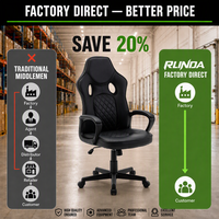 Chaise de jeu ergonomique en cuir PU, chaise de bureau durable de style racing, pivotante et inclinable