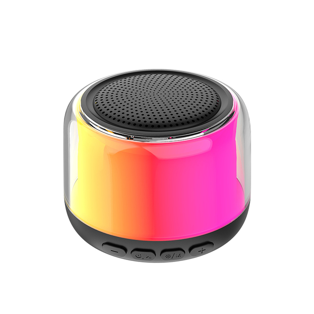 Portable Mini Dual Cool LED Lights TF Card Player Big Sound Bluetooth Speaker TWS True Wireless Stereo Pairing Speaker