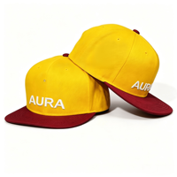 Gorra Snapback de Algodón de Seis Paneles con Visera Plana Bicolor al por Mayor, Gorra Snapback de Hip Hop Urbana con Logotipo Bordado en 3D Personalizado