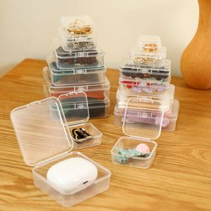 Cajas de almacenamiento de plástico transparente para organizadores de joyas con tapa, contenedor de escritorio, organizador de compartimentos pequeños para cuentas y decoración de uñas - Product Image 4