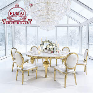 Mesa de comedor redonda de MDF para 8 o 10 personas, juego de mesa grande para banquetes, muebles modernos para cocina del hogar - Product Image 6