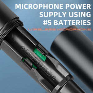 Microphone sans fil professionnel UHF portable Bine DR28 pour scène et karaoké, en métal - Product Image 5