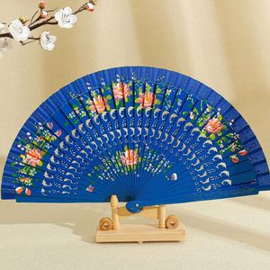 Wholesale Custom Logo Silk Bamboo Handheld Fan 33cm Traditional Wedding Craft with Painted Decoration Carved <b>Pattern</b> - Product Image 5