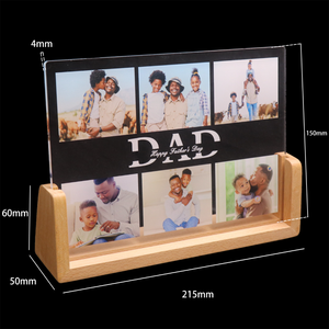 Marco de fotos acrílico en forma de U <span class=keywords><strong>con</strong></span> luz nocturna LED, lámpara acrílica <span class=keywords><strong>personalizada</strong></span> para papá - Product Image 5