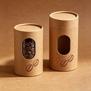 Custom Logo Design Round Cylinder <b>Storage</b> Tea Coffee Beans Tubes <b>Box</b> Biodegradable coffee to go <b>box</b> - Product Image 4