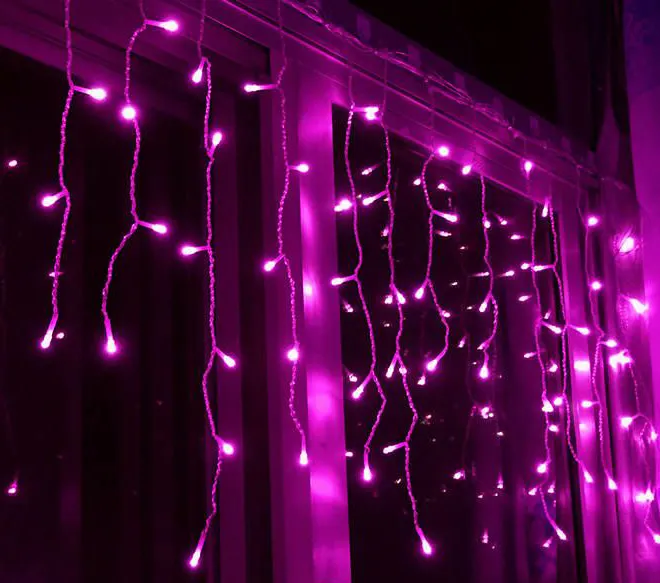 Prix usine pas cher violet rose scintillent led glaçon ornementales lumières
