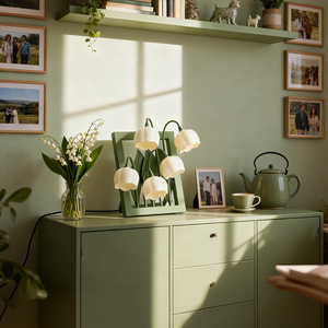 Lily Flower Frame Table Lamp E27 LED Touch Control Eye Caring Desk <b>Night</b> <b>Light</b> For Bedroom Study Decor - Product Image 2