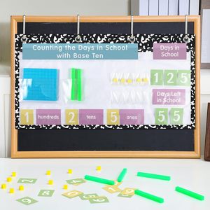 Tableau de poche pour compter les jours, outil pédagogique pour la valeur des chiffres en base dix en classe - Product Image 4