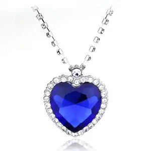 Hochwertige Blue Gem Stone Perlenkette Silber Schmuck Sets Perlenkette Kristall Diffusor Halskette für den Großhandel