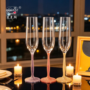 Bohemia Crystal <b>Champagne</b> Glasses 101-200ml Iridescent Beaded Stem Wedding Gift Set - Product Image 1