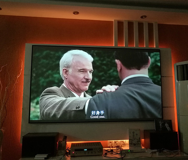 4K Projector Screen Wall Mounted 133 Inch 16:9 3D HD Sliver Perforated Better Audiovisual Effects Fixed Frame Projection Screen