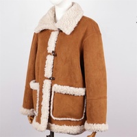Manteau réversible en fausse fourrure Zeyu pour femme, fermeture à boutonnière, col à revers, daim marron, veste chaude et moelleuse pour l'hiver, manteaux en fausse fourrure écologique